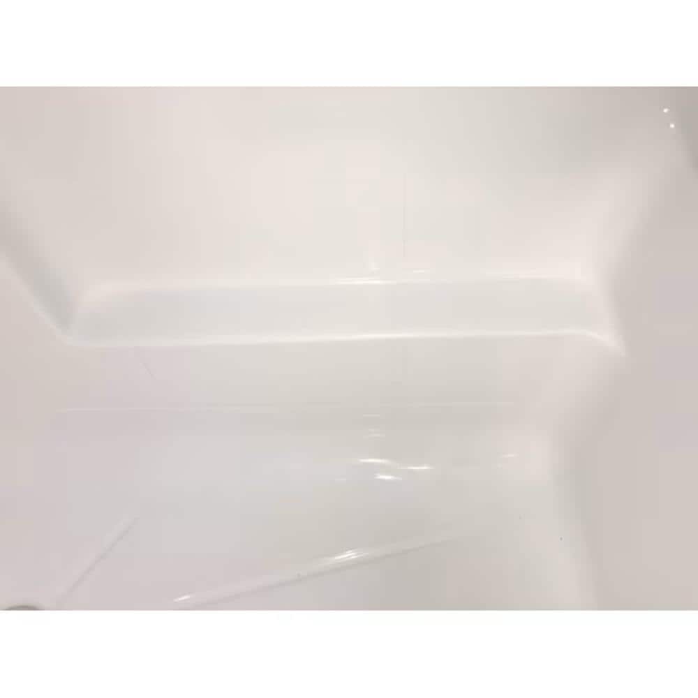 Ella 60 in. x 33 in. x 77 in. Standard Plus 24 Low Threshold 3-Piece Shower Kit, White, Right Seat, Left Drain