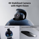 Enabot EBO X 4K UHD Stabilized Movable Indoor WiFi Smart Home Companion Robot Camera, with Smart Mapping, Alexa Built-In