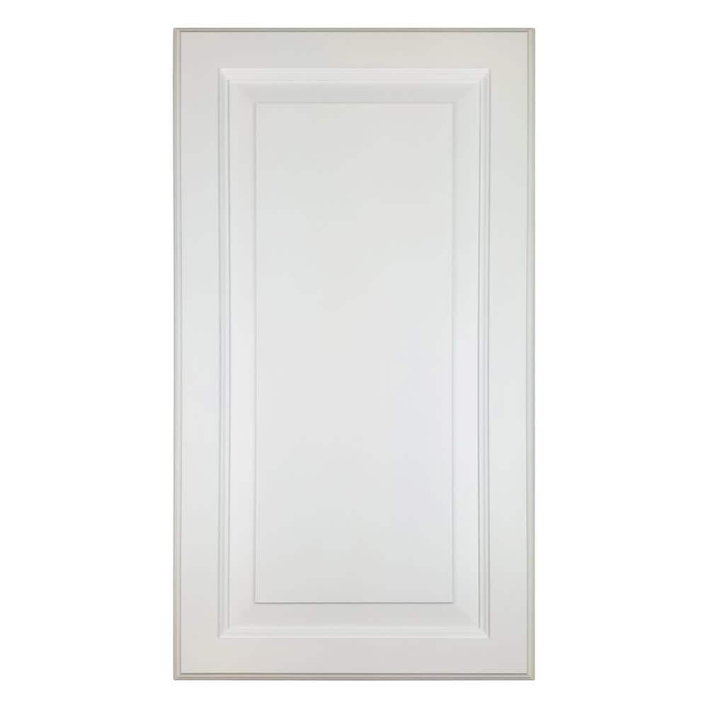 WG Wood Products 15.5 in. W x 35.5 in. H x 3.5 in. D Cutlass Raised Panel White Recessed Solid Wood Medicine Cabinet without Mirror