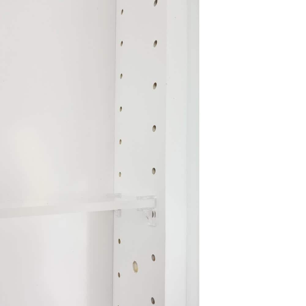 WG Wood Products 15.5 in. W x 35.5 in. H x 3.5 in. D Cutlass Raised Panel White Recessed Solid Wood Medicine Cabinet without Mirror