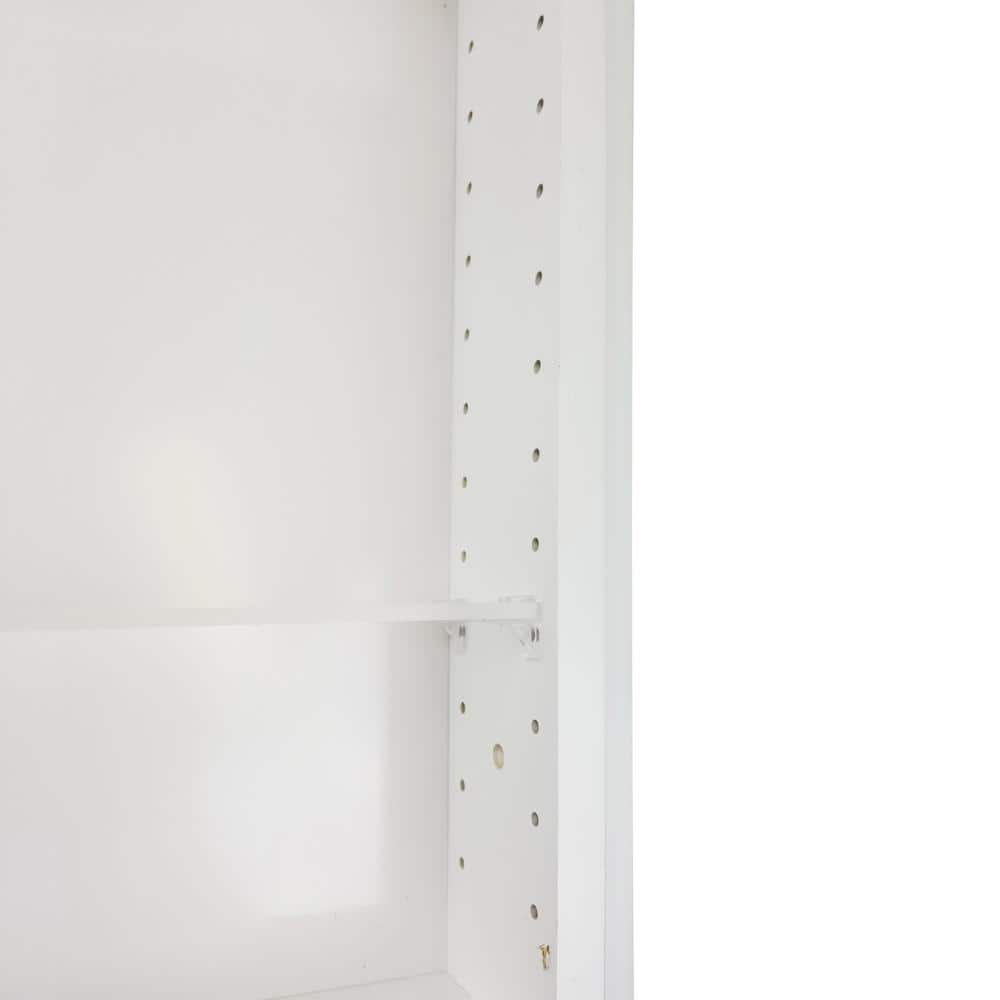 WG Wood Products 15.5 in. W x 35.5 in. H x 3.5 in. D Cutlass Raised Panel White Recessed Solid Wood Medicine Cabinet without Mirror