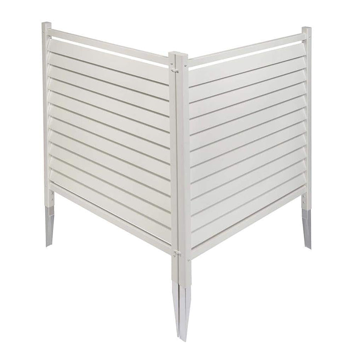 Enclo Privacy Screens 3.6 ft. x 3 ft. Waverly No Dig White Vinyl Decorative Privacy Screen Panel Kit
