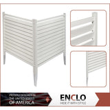 Enclo Privacy Screens 3.6 ft. x 3 ft. Waverly No Dig White Vinyl Decorative Privacy Screen Panel Kit