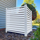 Enclo Privacy Screens 3.6 ft. x 3 ft. Waverly No Dig White Vinyl Decorative Privacy Screen Panel Kit