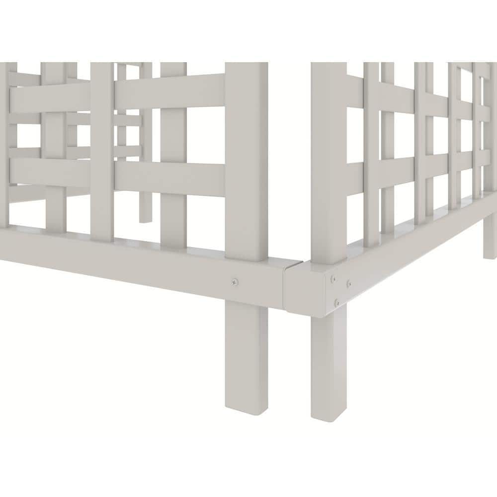 Enclo Liberty Lattice 3.5 ft. x 3 ft. White Vinyl AC Screen Fence Panel