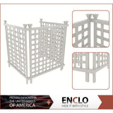 Enclo Liberty Lattice 3.5 ft. x 3 ft. White Vinyl AC Screen Fence Panel