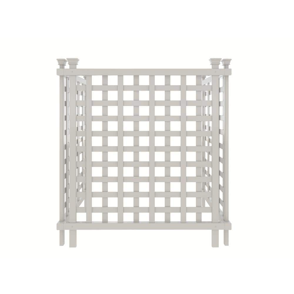 Enclo Liberty Lattice 3.5 ft. x 3 ft. White Vinyl AC Screen Fence Panel