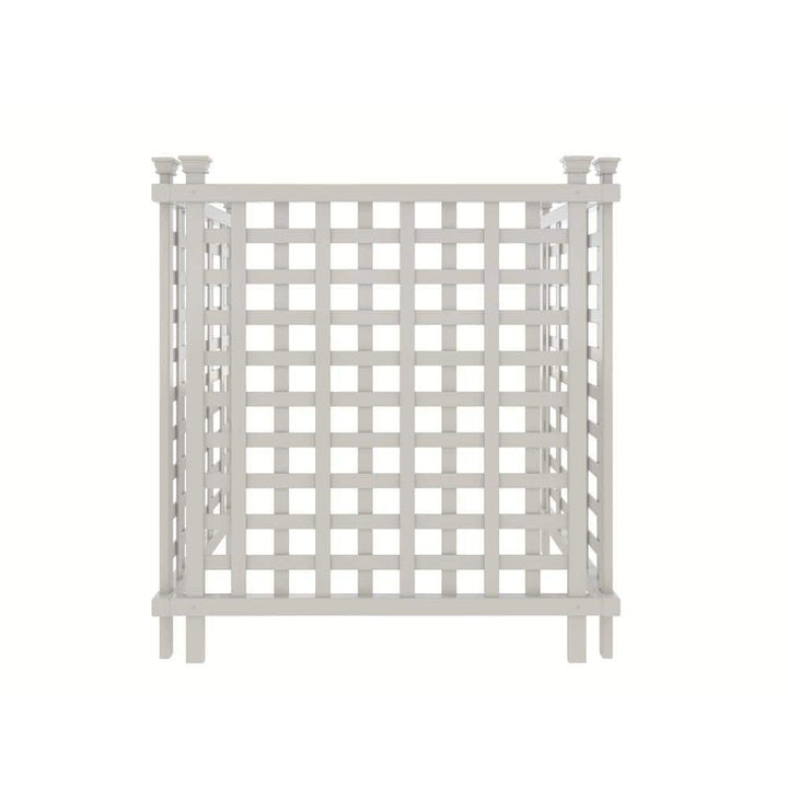 Enclo Liberty Lattice 3.5 ft. x 3 ft. White Vinyl AC Screen Fence Panel