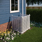 Enclo Liberty Lattice 3.5 ft. x 3 ft. White Vinyl AC Screen Fence Panel