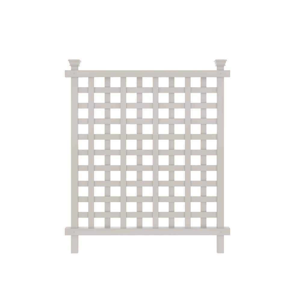 Enclo Liberty Lattice 3.5 ft. x 3 ft. White Vinyl AC Screen Fence Panel