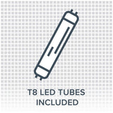 EnviroLite 4 ft. 6-Light T8 LED White High Bay Light, 4000K