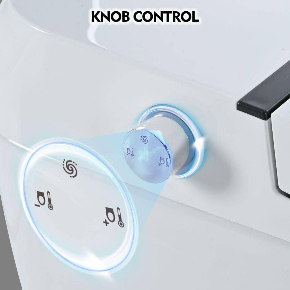 EPOWP Smart Toilet with Heated Seat, foot sensor and Dual Flush System in White