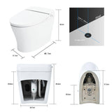 EPOWP Smart Toilet with Heated Seat, foot sensor and Dual Flush System in White