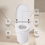 EPOWP Smart Toilet with Heated Seat, foot sensor and Dual Flush System in White