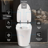 EPOWP 11.8" Dual Flush Smart Toilet with Heated Seat & Foot Sensor