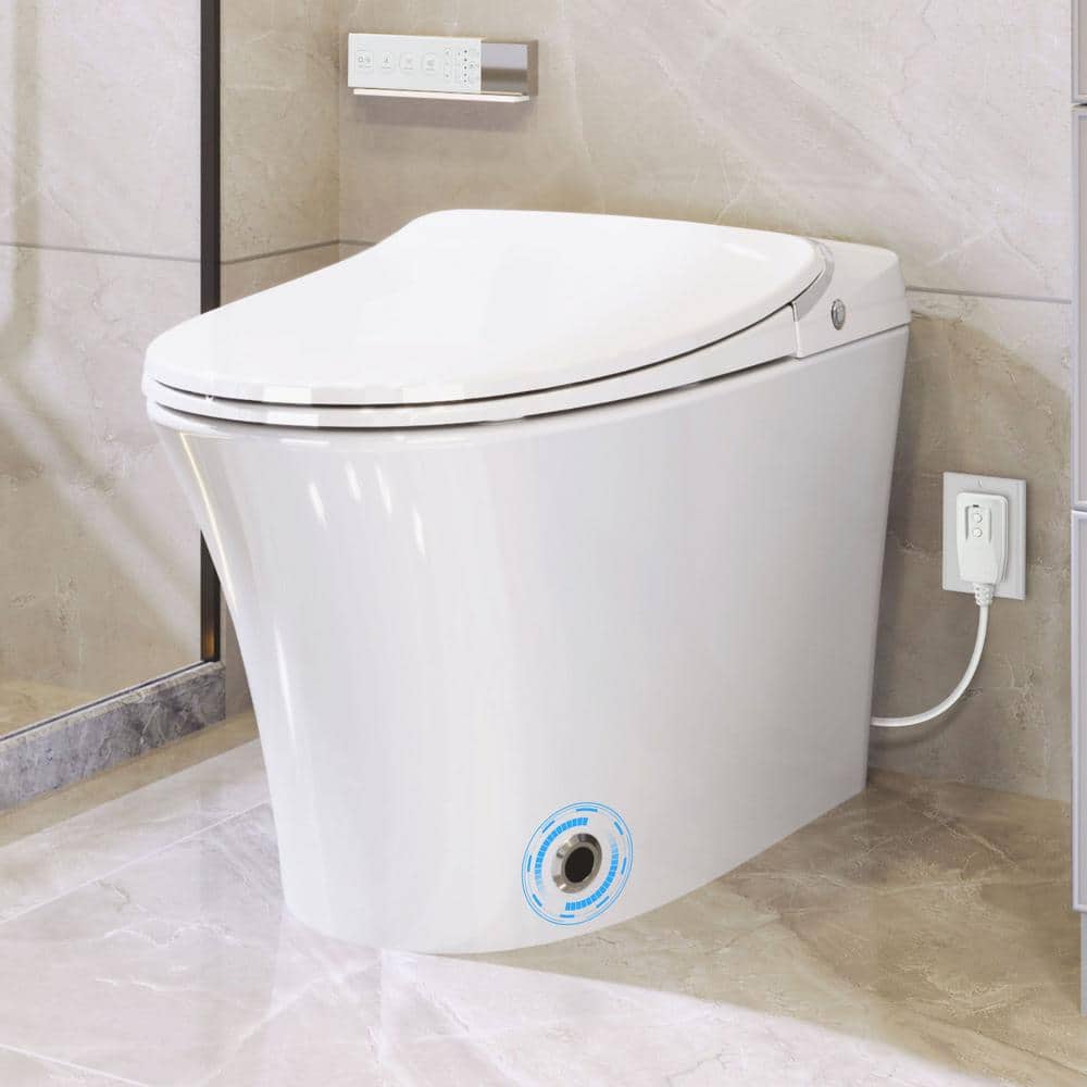 EPOWP 11.8" Dual Flush Smart Toilet with Heated Seat & Foot Sensor
