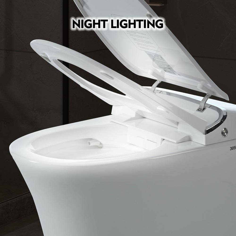 EPOWP 11.8" Dual Flush Smart Toilet with Heated Seat & Foot Sensor