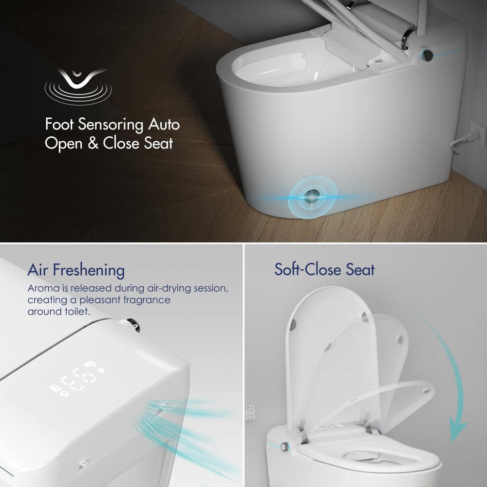 Eridanus 1-Piece Elongated Smart Bidet Toilet with Remote Control