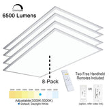 eSenLite 2 ft. x 4 ft. Integrated LED Panel Light Troffer Backlit 6500LM 630W Equivalent White Dim CCT Color Changeable (8-PC)
