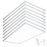 eSenLite 2 ft. x 4 ft. Integrated LED Panel Light Troffer Backlit 6500LM 630W Equivalent White Dim CCT Color Changeable (8-PC)