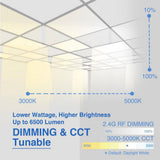 eSenLite 2 ft. x 4 ft. Integrated LED Panel Light Troffer Backlit 6500LM 630W Equivalent White Dim CCT Color Changeable (20-PC)