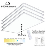 eSenLite 2 ft. x 4 ft. Integrated LED Panel Light Troffer Backlit 6500LM 630W Equivalent White Dim CCT Color Changeable (20-PC)