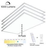 eSenLite 2 ft. x 4 ft. White Commercial Integrated LED 6300 Lumens Dimmable Drop Ceiling Flat Panel Troffer Light (2-Pack)
