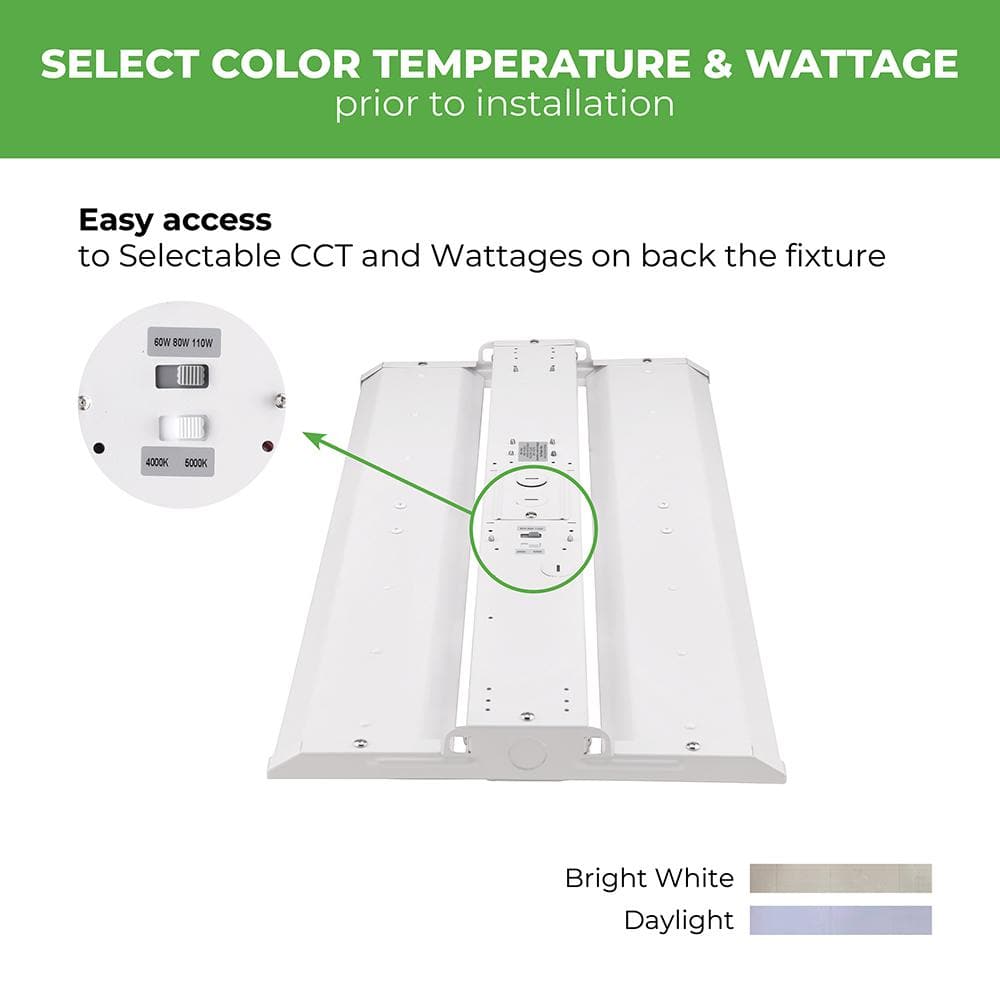 ETI LIGHTING 2 ft. 200-Watt Equivalent Integrated LED White Compact Linear High Bay Light with PIR Occupancy Sensor 8400-15800 Lumens