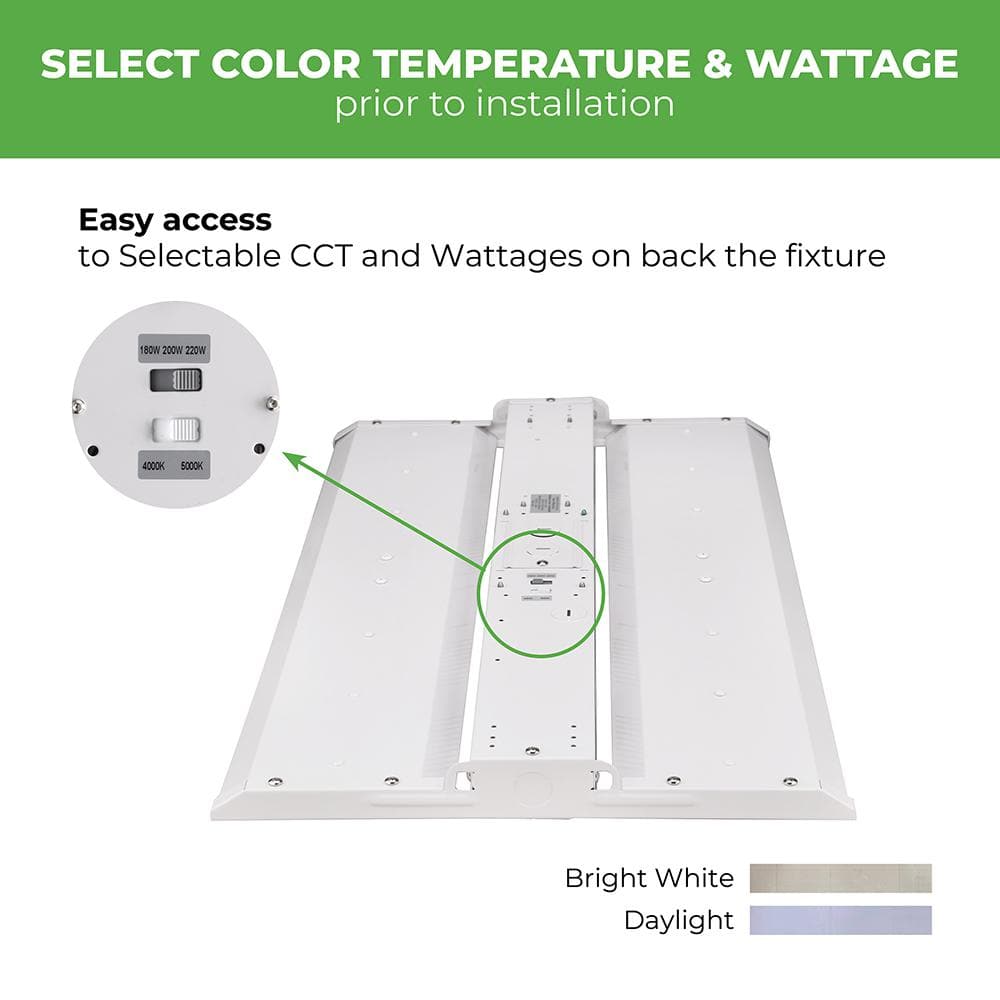 ETI LIGHTING 2 ft. 400-Watt Equivalent 25,500-31,500 Lumens Compact Linear Integrated LED Dimmable White High Bay Light 4000K 5000K
