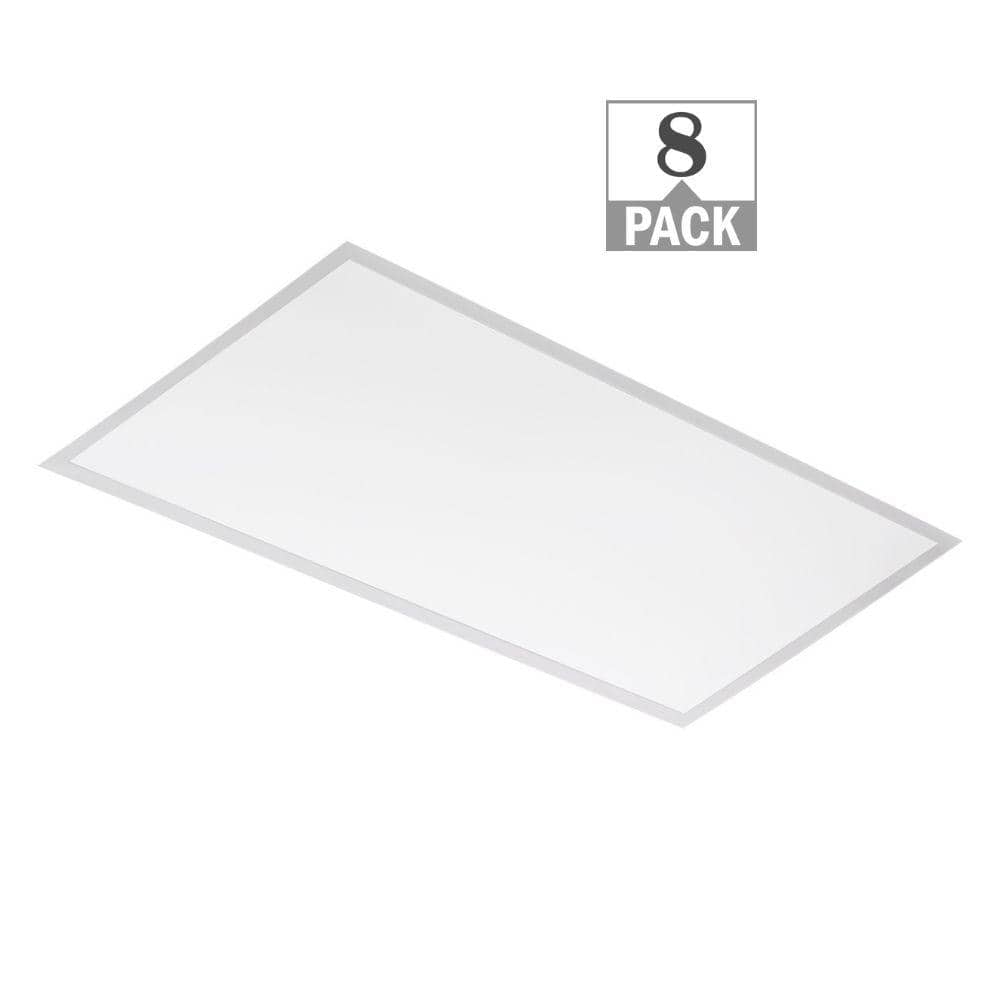 ETI LIGHTING 2 ft. x 4 ft. 100-Watt Equivalent Back-Lit Integrated LED White Troffer Adjust Lumen Levels 3500K 4000K 5000K (8-Pack)