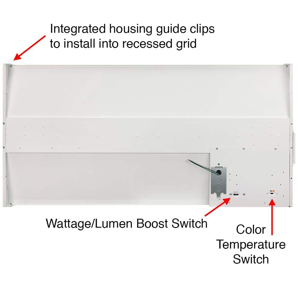 ETI LIGHTING 2 ft. x 4 ft. Center Basket Integrated LED Troffer Light 39W/32W/29W/24W 5850-Lumens 3500K 4000K 5000K Dimmable (8-Pack)