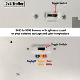 ETI LIGHTING 2 ft. x 4 ft. Center Basket LED Troffer Light with Surface Mount Kit 5850 Lumens 3500K 4000K 5000K 120-277V Dimmable