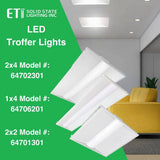 ETI LIGHTING 2 ft. x 4 ft. Center Basket LED Troffer Light with Surface Mount Kit 5850 Lumens 3500K 4000K 5000K 120-277V Dimmable