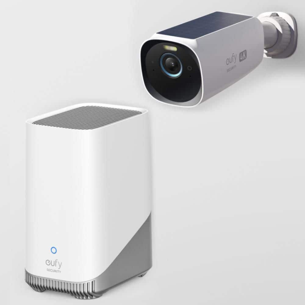eufy Security Eufycam3 Battery Wireless In/Outdoor Camera, White, Wi-Fi, Surveillance Home Security Camera with Homebase, 2-Pack