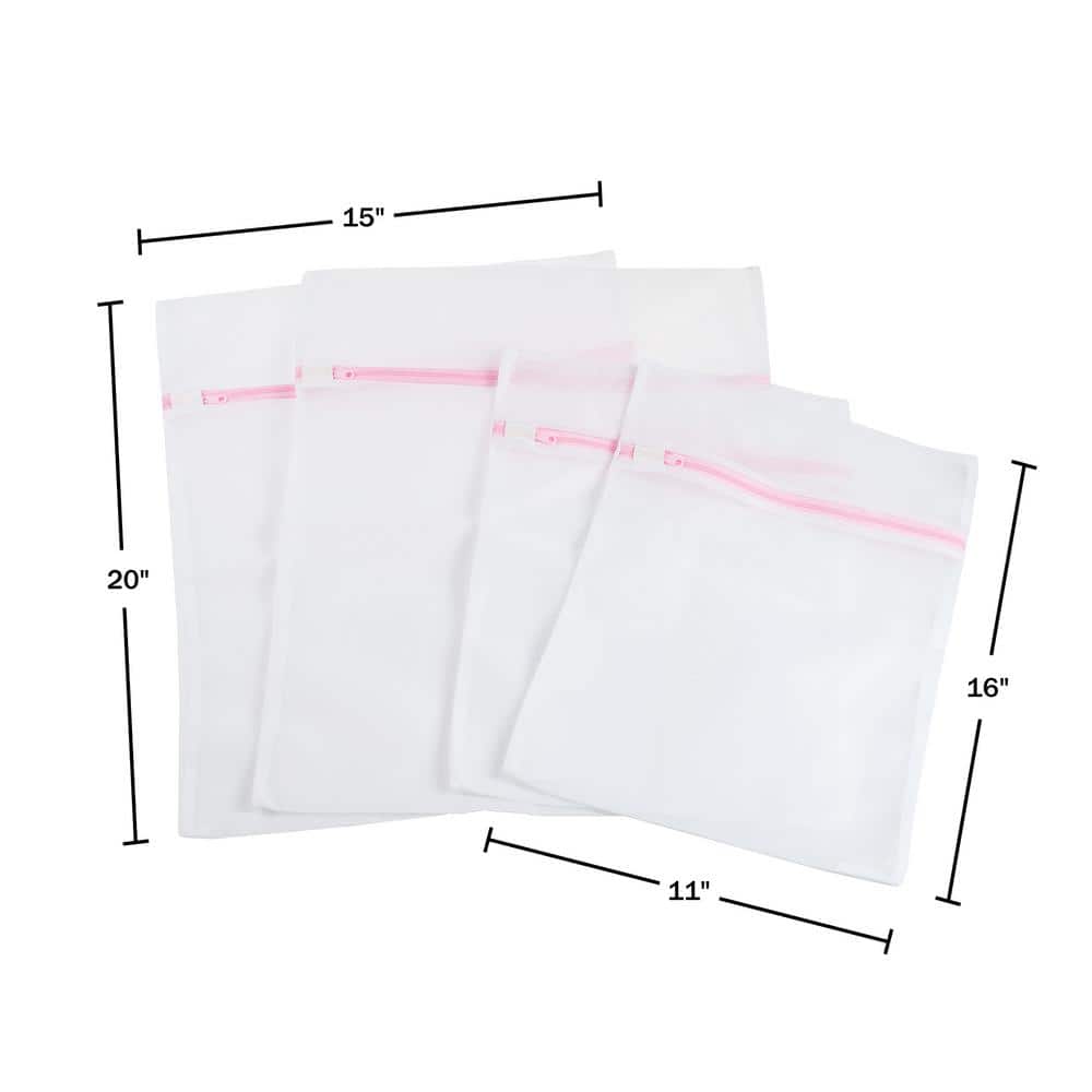 Everyday Home White Mesh Laundry Bags (Set of 8)