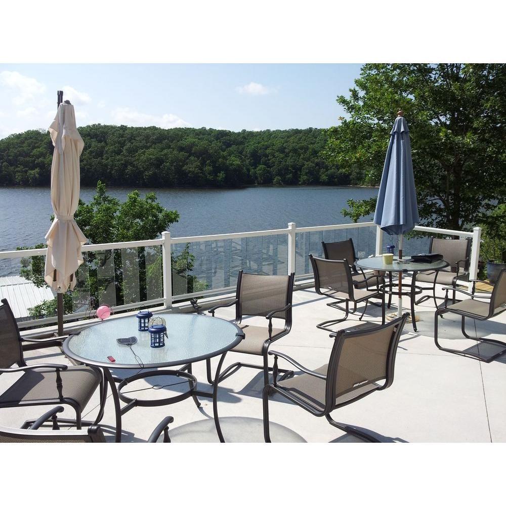 EZ Handrail 6 ft. x 36 in. White Aluminum Frame Glass Baluster Railing Kit