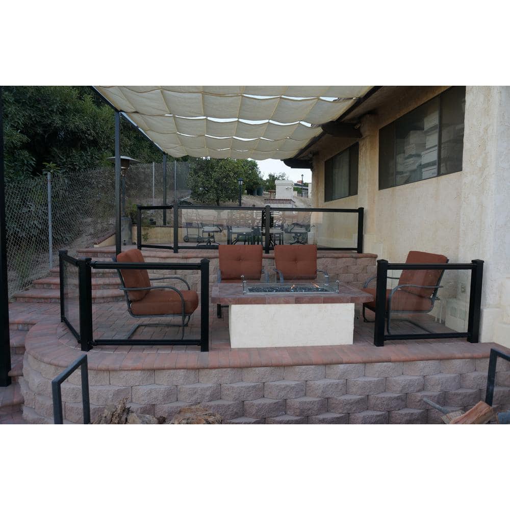 EZ Handrail 6 ft. x 36 in. White Aluminum Frame Glass Baluster Railing Kit