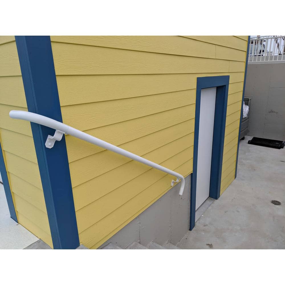 EZ Handrail 1.9 in. Aluminum Round ADA Handrail White 90 Degree Radius Elbow