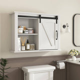 FAMYYT 27 in. W x 19.7 in. H Rectangular White Surface Mount Medicine Cabinet without Mirror with Adjustable Shelves