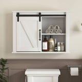 FAMYYT 27 in. W x 19.7 in. H Rectangular White Surface Mount Medicine Cabinet without Mirror with Adjustable Shelves