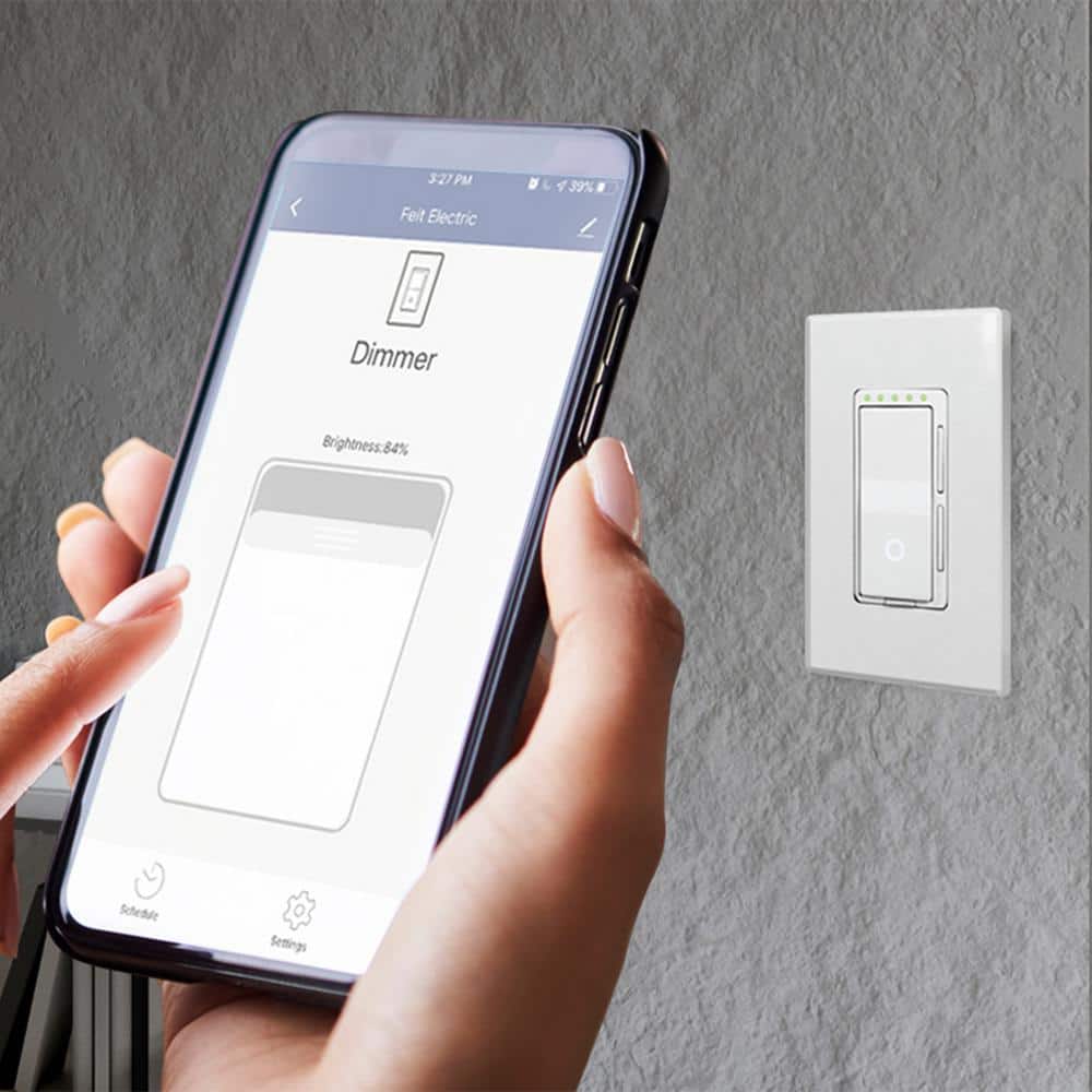 Feit Electric Smart Wi-Fi Connected White Dimmer Switch for Dimmable 150W LED and 450W Incandescent Bulbs/Single-Pole or 3-Way(3-Pack)