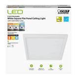 Feit Electric 5 in. 8-Watt Title 24 Dimmable White Integrated LED Square Flat Panel Ceiling Flush Mount with Color Change CCT