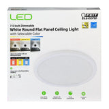 Feit Electric 7.5 in. 10.5-Watt Title 24 Dimmable White Integrated LED Round Flat Panel Ceiling Flush Mount with Color Change CCT