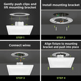 Feit Electric 10.5-Watt Integrated LED Flush Mount 7.5 in. White Square Dimmable Flat Panel Ceiling with Color Change 5CCT