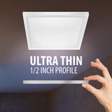 Feit Electric 10.5-Watt Integrated LED Flush Mount 7.5 in. White Square Dimmable Flat Panel Ceiling with Color Change 5CCT