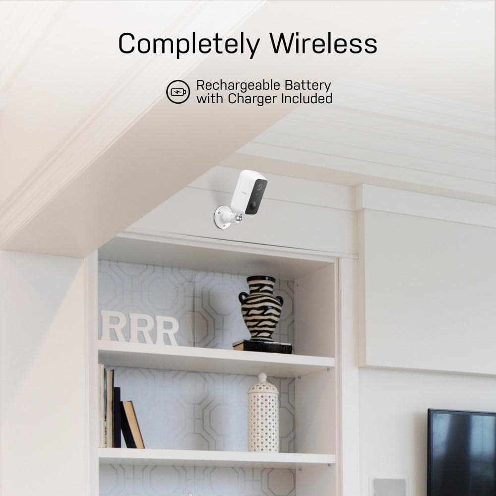 Feit Electric Battery Powered Outdoor Wall Mount Wi-Fi Smart IP Security Camera Motion & Sound Detection Microphone/Speaker (3-Pack)