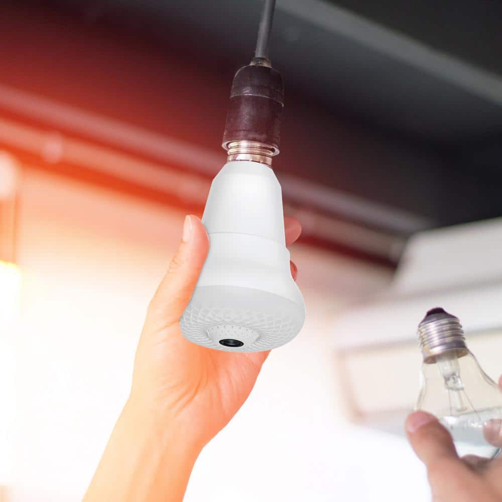 Feit Electric HD 1080P 10-Watt A23 LED Wi-Fi Smart IP Surveillance Home Security Camera Light Bulb, No Hub Required, Daylight (4-Pack)