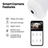 Feit Electric HD 1080P 10-Watt A23 LED Wi-Fi Smart IP Surveillance Home Security Camera Light Bulb, No Hub Required, Daylight (4-Pack)