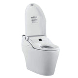 FINE FIXTURES Wave Dual Flush Elongated Toilet with Bidet Seat, White