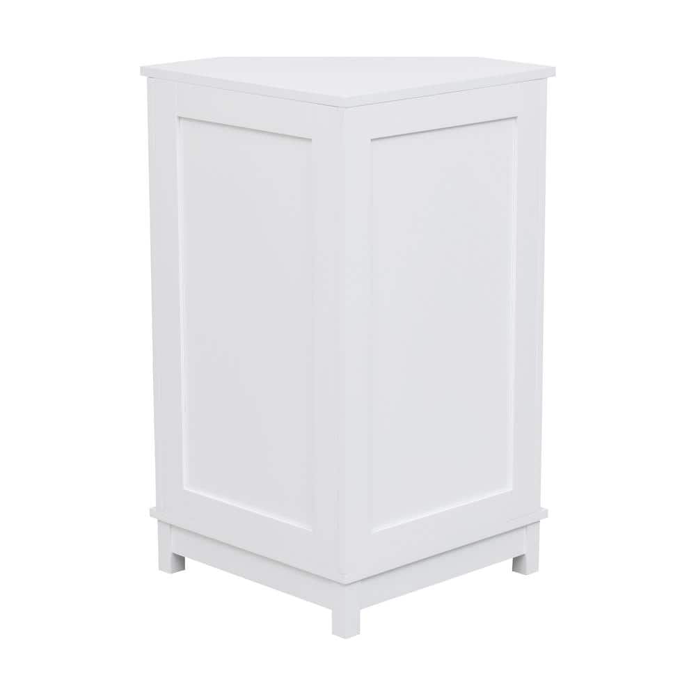 Flynama 17.5 in. W x 17.50 in. L x 31.40 in. H White Bathroom Cabinet Triangle Corner Storage Cabinet with Adjustable Shelf